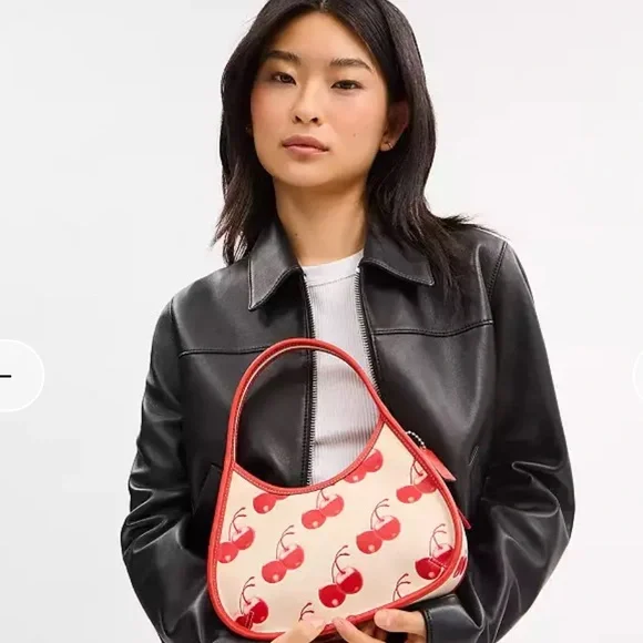 New Coach Ergo Bag In Coachtopia Leather With Cherry - Picture 2 of 9